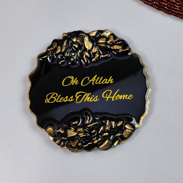 Buy / order circle shaped moon pattern resin ayatul kursi table decor - black online in India. And get delivered pan India near me. Order all resin and acrylic handmade art pieces from https://www.thewalloffaith.com/ the official website of wall of faith. It can be used as umrah favours, hajj favours, umrah gift, hajj gift, islamic gift, ramzan favour, ramdan gift, baby announcement favour, nikkah favour, marriage favour, bismillah favour, akika / aqiqa favours.