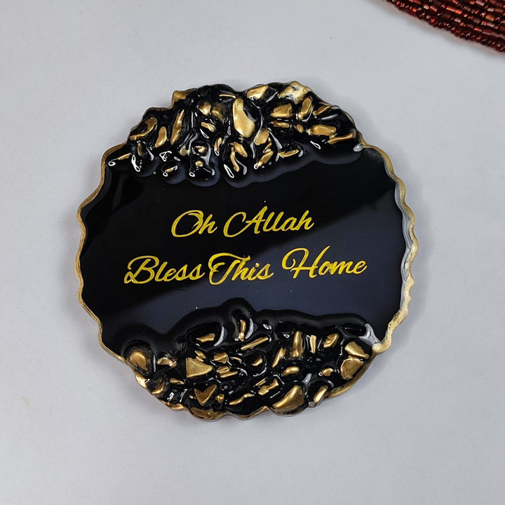 Buy / order circle shaped moon pattern resin ayatul kursi table decor - black online in India. And get delivered pan India near me. Order all resin and acrylic handmade art pieces from https://www.thewalloffaith.com/ the official website of wall of faith. It can be used as umrah favours, hajj favours, umrah gift, hajj gift, islamic gift, ramzan favour, ramdan gift, baby announcement favour, nikkah favour, marriage favour, bismillah favour, akika / aqiqa favours.