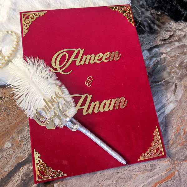 Buy / Order customised nikaah nama / nikaah certificate and nikaah pen online in India. And get delivered pan India near me. Order all resin and acrylic handmade art pieces from https://www.thewalloffaith.com/ the official website of wall of faith. can be used during nikaah or marriage functions / ceremony. A must have for nikaah ceremony