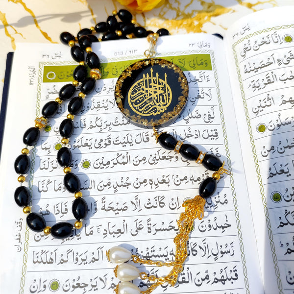 BUy / Order Luxurious 33 beads black crystal tasbih online in India. And get delivered pan India near me. Order all resin and acrylic handmade art pieces from https://www.thewalloffaith.com/ the official website of wall of faith. can be gifted as marriage favours, nikkah favours, hajj favours, umrah favours, madrasa events, masjid events, islamic gathering, islamic programme. best gift for everyone