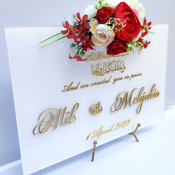 Buy acrylic nikah / marriage / anniversary / couple frame online in India. Order and get delivered pan india near me. Best marriage gift, valentine gift, couple gift, nikkah gift, anniversary gift, engagement gift. It can be used as welcome sign board at the entrance during marriage ceremony. It can be keep as table decor for life long. Best marriage stationery ever.buy all marriage stationery from https://www.thewalloffaith.com/ 