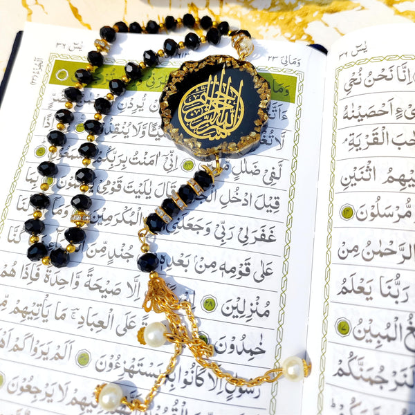 BUy / Order Luxurious 33 beads black crystal tasbih online in India. And get delivered pan India near me. Order all resin and acrylic handmade art pieces from https://www.thewalloffaith.com/ the official website of wall of faith. can be gifted as marriage favours, nikkah favours, hajj favours, umrah favours, madrasa events, masjid events, islamic gathering, islamic programme. best gift for everyone