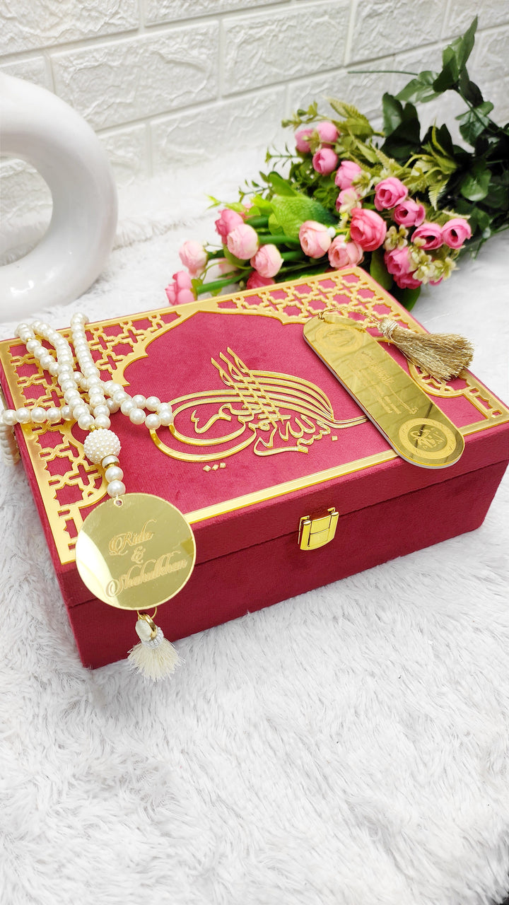 Buy / Order velvet quran box online in India. And get delivered pan India near me. Order all resin and acrylic handmade art pieces from https://www.thewalloffaith.com/ the official website of wall of faith. Nikaah Quran box can be used during nikaah or marriage functions / ceremony. It can be gifted at the tome of opening of mew home, office, showroom, madrasha, masjid. It can be given to madrasha students as a farewell. It can be used as ramjan favour, hajj favour, umrah favour, hajj gift, umrah gift