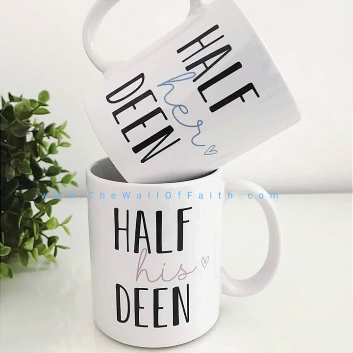 Elegant Islamic couple Mug – Celebrate Faith and Tradition  Discover the perfect blend of elegance and spirituality with our exquisite Islamic couple mugs. Crafted with precision, this ceramic mug showcases intricate Islamic art and calligraphy, making it an ideal choice for daily use or as a special gift. Order on www.TheWallOfFaith.com