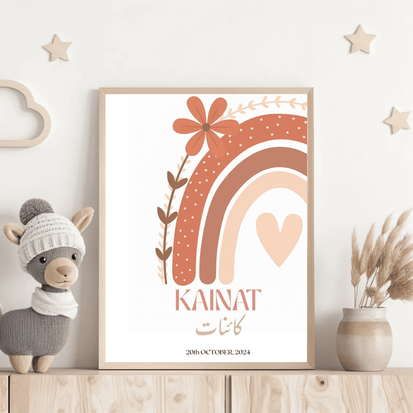 Customised kids frame with name and date of birth

Personalised baby name frame for nursery wall décor

Kids photo frame customised with date of birth

Unique personalised frame gift for babies and kids